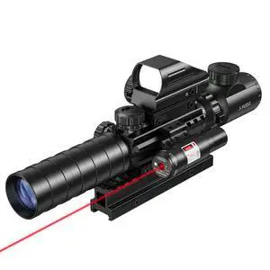 3-9x32 Scope Combo with Dual Illuminated Scope Optics & 4 Holographic Reticle Red/Green Dot Sight & IIIA/2MW Laser Sight Rangefinder Illuminated Reflex Sight & 20mm Mount 3-9x32 Scope Combo with Dual Illuminated Scope Optics & 4 Holographic Reticle Red/Green Dot Sight & IIIA/2MW Laser Sight Rangefinder Illuminated Reflex Sight & 20mm Mount
