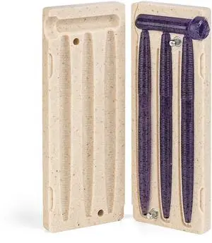 Soft Plastic Injection Mold, 3-Cavity 5" Yama Senko Mold | CNC-Machined Acrylic Stone, Enhanced Air Vent Channels, Bubble-Free Casting, Compatible with Standard Injectors Soft Plastic Injection Mold, 3-Cavity 5" Yama Senko Mold | CNC-Machined Acrylic Stone, Enhanced Air Vent Channels, Bubble-Free Casting, Compatible with Standard Injectors