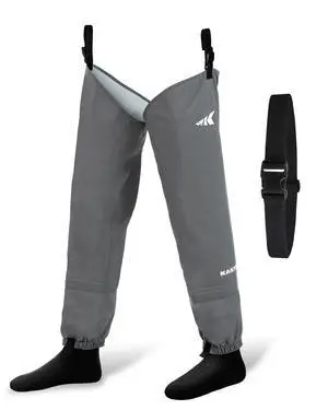 RiverWalker Hip Waders, Breathable Waterproof Stockingfoot Hip Waders with 4mm Neoprene Booties, Fishing Waders RiverWalker Hip Waders, Breathable Waterproof Stockingfoot Hip Waders with 4mm Neoprene Booties, Fishing Waders