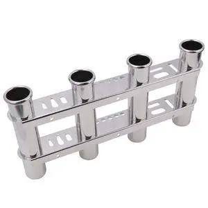 Fishing Rod Holder for Boat, Vertical Wall Mounted Fishing Rod Rack, Stainless Steel Rod Holder for Marine Boat,Fishing Boat, Truck (4 Tubes Upgrade) Fishing Rod Holder for Boat, Vertical Wall Mounted Fishing Rod Rack, Stainless Steel Rod Holder for Marine Boat,Fishing Boat, Truck (4 Tubes Upgrade)