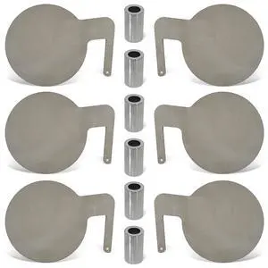 6 Pcs AR500 3/8'' Thick Steel Dueling Tree Targets, 6'' Swing Paddles DIY Shooting Target with Tubes 6 Pcs AR500 3/8'' Thick Steel Dueling Tree Targets, 6'' Swing Paddles DIY Shooting Target with Tubes