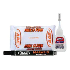 Arizona Archery Enterprises MAX Adhesion KIT Fletching Glue, Primer Pen, Arrow Wipes for Vanes Fletches Application AAE Arizona Archery Enterprises MAX Adhesion KIT Fletching Glue, Primer Pen, Arrow Wipes for Vanes Fletches Application AAE