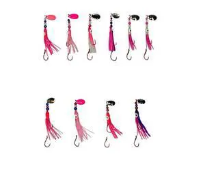 Squid Fishing Hoochies 10 Pack -Glow Fresh Water Kokanee Salmon Trolling Lures with Pre-Rigged Octopus Hooks - Spinner Blades, Synthetic Skirts Kokanee Hoochies for Salmon Fishing Squid Fishing Hoochies 10 Pack -Glow Fresh Water Kokanee Salmon Trolling Lures with Pre-Rigged Octopus Hooks - Spinner Blades, Synthetic Skirts Kokanee Hoochies for Salmon Fishing