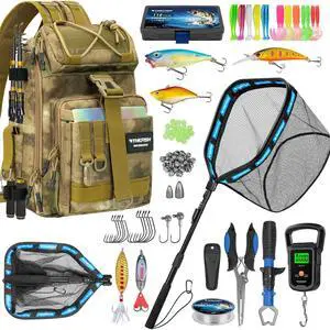Telescoping Fishing Rod and Reel Combo with Backpack, Carbon Fiber Travel Fishing Pole Spinning Reel Kit with Fishing Lures, Fishing Tools Kit for Men Telescoping Fishing Rod and Reel Combo with Backpack, Carbon Fiber Travel Fishing Pole Spinning Reel Kit with Fishing Lures, Fishing Tools Kit for Men