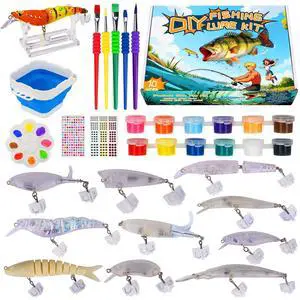 DIY Fishing Lure Kit - Kid-Friendly Lure Making kit Customizing Lures, Includes Paint & Brushes, Perfect Fishing Gifts and Crafts for Kids, Tackle Box Must-Have (10PCS) DIY Fishing Lure Kit - Kid-Friendly Lure Making kit Customizing Lures, Includes Paint & Brushes, Perfect Fishing Gifts and Crafts for Kids, Tackle Box Must-Have (10PCS)