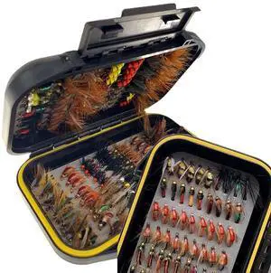 OutdoorFishing Fly Fishing Flies Kit Fly Assortment Trout Bass Fishing with Fly Box, 33/48/72/100/114/148pcs with Dry/Wet Flies, Nymphs, Streamers, Popper OutdoorFishing Fly Fishing Flies Kit Fly Assortment Trout Bass Fishing with Fly Box, 33/48/72/100/114/148pcs with Dry/Wet Flies, Nymphs, Streamers, Popper