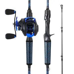 Baitcaster Combo 8.1:1 High-Speed Reel, 18.5LB Drag, 9+1 Bearings, IM7 Graphite 2-Piece Rod, 6/7 M Power for Bass Fishing Baitcaster Combo 8.1:1 High-Speed Reel, 18.5LB Drag, 9+1 Bearings, IM7 Graphite 2-Piece Rod, 6/7 M Power for Bass Fishing