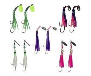 Squid Fishing Hoochies 10 Pack -Glow Fresh Water Kokanee Salmon Trolling Lures with Pre-Rigged Octopus Hooks - Spinner Blades, Synthetic Skirts Kokanee Hoochies for Salmon Fishing Squid Fishing Hoochies 10 Pack -Glow Fresh Water Kokanee Salmon Trolling Lures with Pre-Rigged Octopus Hooks - Spinner Blades, Synthetic Skirts Kokanee Hoochies for Salmon Fishing