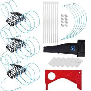 Crab Snare Traps with 6 Loops, 1 Ounce Galvanized Steel Block, Rectangular Crab Snare for Dungeness, Rock, Blue Crab Crab Snare Traps with 6 Loops, 1 Ounce Galvanized Steel Block, Rectangular Crab Snare for Dungeness, Rock, Blue Crab