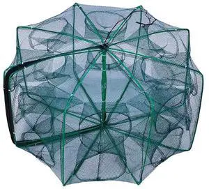 Foldable Bait Trap Fishing Net - Hand Cast Cage for Catching Fish Shrimp Crab Crawfish Foldable Bait Trap Fishing Net - Hand Cast Cage for Catching Fish Shrimp Crab Crawfish