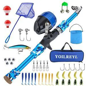 Collapsible Telescopic Fishing Rod and Reel Combo Push Button Small Fishing Pole Kit Beginner Youth Boys Fishing Starter Set Tackle Collapsible Telescopic Fishing Rod and Reel Combo Push Button Small Fishing Pole Kit Beginner Youth Boys Fishing Starter Set Tackle