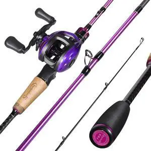 Fishing Rod and Reel ComboBaitcaster Combo,5.9ft/6.9ft Carbon Fishing Pole,Lightweight Aluminum Spool Reel,Stainless-Steel Guides & Ergonomic Cork Grip Fishing Rod and Reel ComboBaitcaster Combo,5.9ft/6.9ft Carbon Fishing Pole,Lightweight Aluminum Spool Reel,Stainless-Steel Guides & Ergonomic Cork Grip