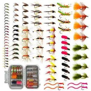 Fly Fishing Flies Kit 48/60/88pcs, Dry/Wet/Nymph/Streamer, Hook Sizes 8-18, Waterproof Fly Box for Trout Bass Panfish Ideal for Summer Break & Beginners in Rivers, Lakes & Streams Fly Fishing Flies Kit 48/60/88pcs, Dry/Wet/Nymph/Streamer, Hook Sizes 8-18, Waterproof Fly Box for Trout Bass Panfish Ideal for Summer Break & Beginners in Rivers, Lakes & Streams