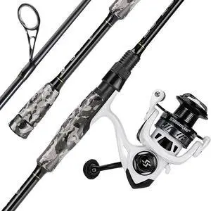 Fishing Rod and Reel Combo, Stainless Steel Guides Fishing Pole with Spinning Reel Combo for Bass Fishing Fishing Rod and Reel Combo, Stainless Steel Guides Fishing Pole with Spinning Reel Combo for Bass Fishing