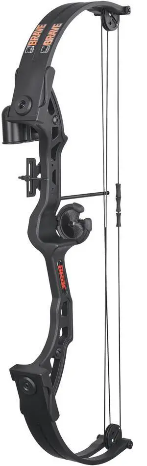 Brave Compound Youth Bow Set, Right Handed, Ages 8-12, Draw Weight up to 25lb, Draw Length up to 19.5", Accessories: Whisker Biscuit Arrow Rest®, Bow Sight & Finger Rollers, Black Brave Compound Youth Bow Set, Right Handed, Ages 8-12, Draw Weight up to 25lb, Draw Length up to 19.5", Accessories: Whisker Biscuit Arrow Rest®, Bow Sight & Finger Rollers, Black