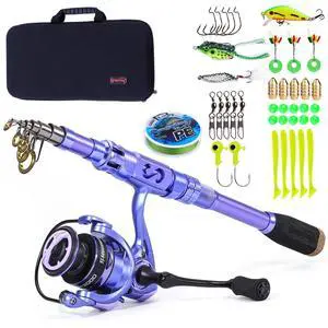 Fishing Rod and Reel Combos Carbon Fiber Telescopic Fishing Pole with Smooth Reel Combo Saltwater Freshwater Kit Fishing Rod and Reel Combos Carbon Fiber Telescopic Fishing Pole with Smooth Reel Combo Saltwater Freshwater Kit