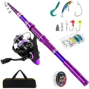 Carbon Fiber Fishing Rod and Reel Combos, Portable Telescopic Fishing Pole with Spinning Reel, Travel Bag for Saltwater Freshwater Carbon Fiber Fishing Rod and Reel Combos, Portable Telescopic Fishing Pole with Spinning Reel, Travel Bag for Saltwater Freshwater