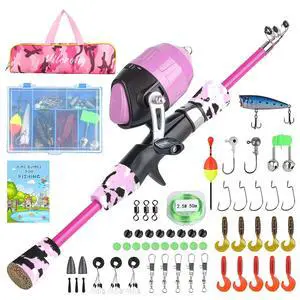 Kids Fishing Rod, Kids Fishing Pole Portable Telescopic Fishing Rod and Reel Combo Kit for Boys, Girls, Youth - with Spincast Fishing Reel, Fishing Tackles, Fishing Lures, Fishing Lines Kids Fishing Rod, Kids Fishing Pole Portable Telescopic Fishing Rod and Reel Combo Kit for Boys, Girls, Youth - with Spincast Fishing Reel, Fishing Tackles, Fishing Lures, Fishing Lines