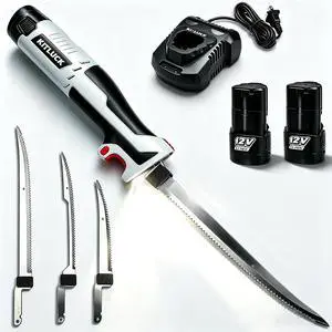 Cordless Electric Fillet Knife - 12V Cordless Fishing Knife with 6'', 8'' and 10'' Stiff Blades, 2 Rechargeable Battery Packs, 1 Charger, Electric Fish Fillet for Fishing, Filleting Cordless Electric Fillet Knife - 12V Cordless Fishing Knife with 6'', 8'' and 10'' Stiff Blades, 2 Rechargeable Battery Packs, 1 Charger, Electric Fish Fillet for Fishing, Filleting