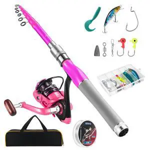 Carbon Fiber Fishing Rod and Reel Combos, Portable Telescopic Fishing Pole with Spinning Reel, Travel Bag for Saltwater Freshwater Carbon Fiber Fishing Rod and Reel Combos, Portable Telescopic Fishing Pole with Spinning Reel, Travel Bag for Saltwater Freshwater