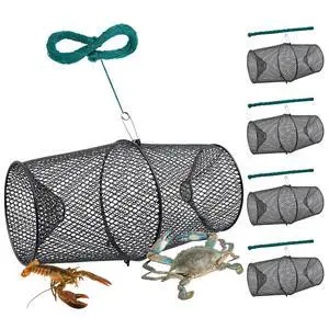 4 Set Minnow Trap Crawfish Trap with Closure Spring Clip and 4 Pcs Hand Ropes Fishing Trap for Crayfish Crawdad Lobster Crab Bait Metal Net Cage Crawfishing 4 Set Minnow Trap Crawfish Trap with Closure Spring Clip and 4 Pcs Hand Ropes Fishing Trap for Crayfish Crawdad Lobster Crab Bait Metal Net Cage Crawfishing