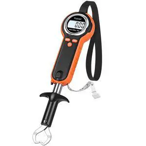 Fish Scale, Professional Fishing Scale - 110lb Capacity, Waterproof, Night Light, Memory & Tape Measure | Portable Fish Weigh Kit w/Lip Gripper, Batteries & Pouch Fish Scale, Professional Fishing Scale - 110lb Capacity, Waterproof, Night Light, Memory & Tape Measure | Portable Fish Weigh Kit w/Lip Gripper, Batteries & Pouch