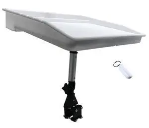 Bait Cutting Board for Boat - Adjustable Fish Cleaning Filet Table with Compartments, Knife Slots, and Engraved Fish Scale | Easy to Transport & Store (Rail Mount with Angled Leg) Bait Cutting Board for Boat - Adjustable Fish Cleaning Filet Table with Compartments, Knife Slots, and Engraved Fish Scale | Easy to Transport & Store (Rail Mount with Angled Leg)