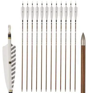 31" Pure Carbon Hunting Arrows with 5" Real Turkey Feathers Fletching and Removable Tips - 300/350/400/500/600 Spine for Compound & Recurve Bow 12 PCS 31" Pure Carbon Hunting Arrows with 5" Real Turkey Feathers Fletching and Removable Tips - 300/350/400/500/600 Spine for Compound & Recurve Bow 12 PCS