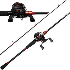 Fishing Rod and Reel Combo, Baitcasting Combo Baitcast Reel, 6 Foot 7 Foot 2-Piece, Durable Fiberglass Wrapped Carbon Fiber Rod with Comfortable EVA Handle Fishing Rod and Reel Combo, Baitcasting Combo Baitcast Reel, 6 Foot 7 Foot 2-Piece, Durable Fiberglass Wrapped Carbon Fiber Rod with Comfortable EVA Handle