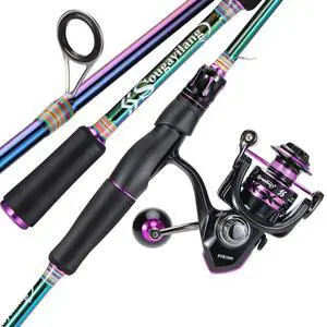 Fishing Rod and Reel Combo, Medium Fishing Pole with Baitcasting Reel Combo, 2-Piece Fishing Combo Fishing Rod and Reel Combo, Medium Fishing Pole with Baitcasting Reel Combo, 2-Piece Fishing Combo