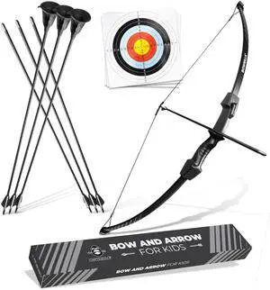 ® Bow and Arrow for Kids | Beginners Archery Set with 6 Arrows, Ideal for Kids & Teens 8 to 15 Years | 3-Piece Take-Down Recurve Youth Bow and Arrow Set, Perfect for Left & Right Handers ® Bow and Arrow for Kids | Beginners Archery Set with 6 Arrows, Ideal for Kids & Teens 8 to 15 Years | 3-Piece Take-Down Recurve Youth Bow and Arrow Set, Perfect for Left & Right Handers