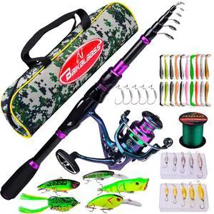 Fishing Rod and Reel Combo - 6.9ft Telescopic Spincast Rod with Left Handed Baitcasting Reel Combos - Sea Saltwater Freshwater Ice Bass Fishing Tackle Set - Fishing Rods Kit Fishing Rod and Reel Combo - 6.9ft Telescopic Spincast Rod with Left Handed Baitcasting Reel Combos - Sea Saltwater Freshwater Ice Bass Fishing Tackle Set - Fishing Rods Kit