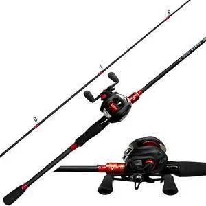 Fishing Rod and Reel Combo, Baitcasting Combo Baitcast Reel, 6 Foot 7 Foot 2-Piece, Durable Fiberglass Wrapped Carbon Fiber Rod with Comfortable EVA Handle Fishing Rod and Reel Combo, Baitcasting Combo Baitcast Reel, 6 Foot 7 Foot 2-Piece, Durable Fiberglass Wrapped Carbon Fiber Rod with Comfortable EVA Handle