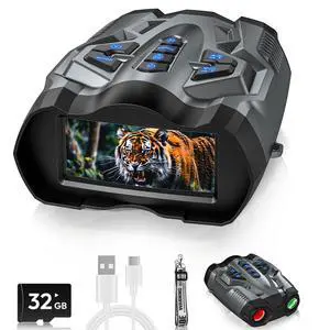 Night Vision Binoculars for Adults: 4K Video Recorder - 12H Continuous Recording - 16X Digital Zoom - 9-Level Infrared - 250m/820ft Dark View Wildlife & Outdoor Gifts for Men, Dad, Husband Night Vision Binoculars for Adults: 4K Video Recorder - 12H Continuous Recording - 16X Digital Zoom - 9-Level Infrared - 250m/820ft Dark View Wildlife & Outdoor Gifts for Men, Dad, Husband
