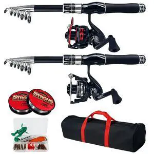 Fishing Rod, 6.9ft 2Pcs Telescopic Fishing Pole Set, Spinning Rod and Reel Combo with Carrier Bag Freshwater Fishing Rod and Reel Combos Kits Fishing Gear Fishing Rod, 6.9ft 2Pcs Telescopic Fishing Pole Set, Spinning Rod and Reel Combo with Carrier Bag Freshwater Fishing Rod and Reel Combos Kits Fishing Gear