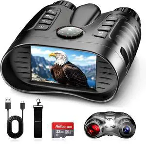 Night Vision Goggles 4K Night Vision Binoculars Built-in IR Illumination for Hunting Camping, 4500mAh Rechargeable Battery, 32GB Card for Video and Photo Recording Night Vision Goggles 4K Night Vision Binoculars Built-in IR Illumination for Hunting Camping, 4500mAh Rechargeable Battery, 32GB Card for Video and Photo Recording
