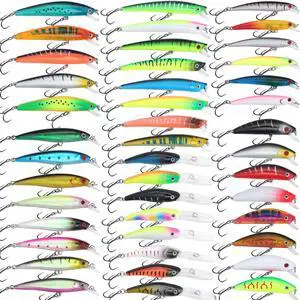 Hard Jerkbait Kit Fishing Lures Set Including Minnow Popper Crank Baits with Hooks for Saltwater Freshwater Trout Bass Salmon Fishing Shallow Deep Diving Flat Side Crankbaits Hard Jerkbait Kit Fishing Lures Set Including Minnow Popper Crank Baits with Hooks for Saltwater Freshwater Trout Bass Salmon Fishing Shallow Deep Diving Flat Side Crankbaits