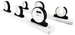 3-Rod Reel Fishing Rod Storage Hanger Rack with White Poly Board Aluminum Black Powder Coating, Ideal for Marines, Boats, Vans, and Cars (Pack of 1) 3-Rod Reel Fishing Rod Storage Hanger Rack with White Poly Board Aluminum Black Powder Coating, Ideal for Marines, Boats, Vans, and Cars (Pack of 1)