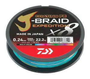 J-Braid Expedition X8E, 300m, Multi-Color, Braided Fishing Line J-Braid Expedition X8E, 300m, Multi-Color, Braided Fishing Line