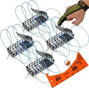 Castable Crab Trap for Pier, Jetty & Surf - 6-Loop Fishing Pole Crab Trap | Dungeness, Blue & Rock Crabs | Lead-Free | CA, OR, WA, MD & FL, Made in USA Castable Crab Trap for Pier, Jetty & Surf - 6-Loop Fishing Pole Crab Trap | Dungeness, Blue & Rock Crabs | Lead-Free | CA, OR, WA, MD & FL, Made in USA