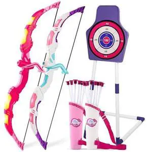 Bow and Arrow Set Girl Toys: 2 Pack LED Light Up Archery Set with 20 Suction Cup Arrows, Birthday Gift for Girls 5 6 7 8 9 10 11 12 Year Old, Outdoor Activities Toys Essentials for Kids Aged 4-8 8-12 Bow and Arrow Set Girl Toys: 2 Pack LED Light Up Archery Set with 20 Suction Cup Arrows, Birthday Gift for Girls 5 6 7 8 9 10 11 12 Year Old, Outdoor Activities Toys Essentials for Kids Aged 4-8 8-12