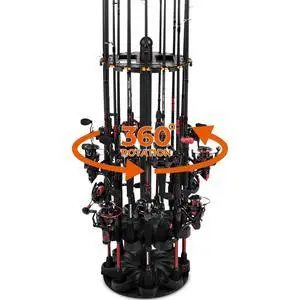 V16 Rotating Fishing Rod Holder for Garage, Floor Rack Holds Up to 16 Rods & Combos, Space-Saving Pole Organizer with Foam, Durable ABS, Fishing Gear Storage Gift for Men V16 Rotating Fishing Rod Holder for Garage, Floor Rack Holds Up to 16 Rods & Combos, Space-Saving Pole Organizer with Foam, Durable ABS, Fishing Gear Storage Gift for Men