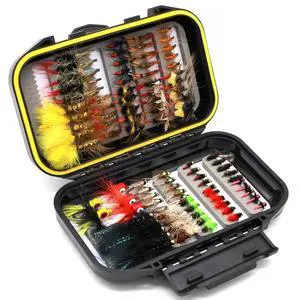 Fly Fishing Flies Assortment Kit Dry Wet Nyphms Tenkara Popper Streamer Woolly Bugger for Trout Bass Salmon Steelhead with Fly Box Fly Fishing Flies Assortment Kit Dry Wet Nyphms Tenkara Popper Streamer Woolly Bugger for Trout Bass Salmon Steelhead with Fly Box