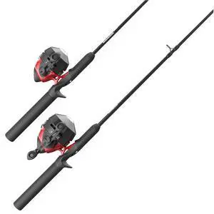 202 & 404 Spincast Reels and Fishing Rod Combos (2-Pack), 5-Foot 6-Inch 2-Piece Fishing Pole, Size 30 and 40 Reels, Right-Hand Retrieve, Pre-Spooled with 10 lb and 15 lb Cajun Line, Black/Red 202 & 404 Spincast Reels and Fishing Rod Combos (2-Pack), 5-Foot 6-Inch 2-Piece Fishing Pole, Size 30 and 40 Reels, Right-Hand Retrieve, Pre-Spooled with 10 lb and 15 lb Cajun Line, Black/Red