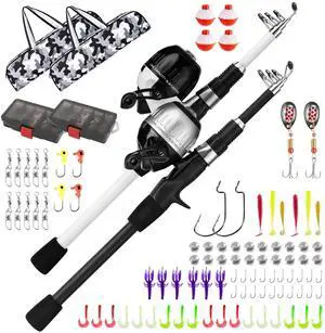 Kids Fishing Pole, Youth Fishing Rod and Reel Combo - Telescopic Portable Fishing Pole with Tackle Box Bag Starter Anglers Set, Fishing Gear Kit for Boys Girls Teens Age 5-18 and Beginners Kids Fishing Pole, Youth Fishing Rod and Reel Combo - Telescopic Portable Fishing Pole with Tackle Box Bag Starter Anglers Set, Fishing Gear Kit for Boys Girls Teens Age 5-18 and Beginners
