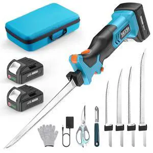 Cordless Electric Fillet Knife with 4 Blades, 100 Mins High Speed Filet Knife for Fish, Ergonomic Non-Slip Grip, Safty Lock, Carry Bag Kit for Filleting and Meat Slicing Cordless Electric Fillet Knife with 4 Blades, 100 Mins High Speed Filet Knife for Fish, Ergonomic Non-Slip Grip, Safty Lock, Carry Bag Kit for Filleting and Meat Slicing