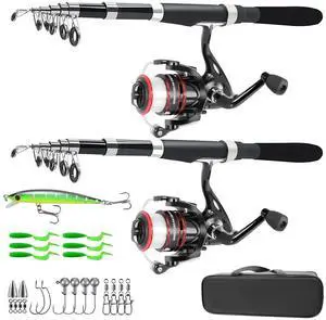 Fishing Pole Combo Set,2.1m/6.89ft 2PCS Collapsible Rods 2PCS Spinning Reels Lures Set Carrier Bag Carbon Fiber Telescopic Fishing Rods Sea Saltwater Freshwater Kit Fishing Rod Reel Combos Fishing Pole Combo Set,2.1m/6.89ft 2PCS Collapsible Rods 2PCS Spinning Reels Lures Set Carrier Bag Carbon Fiber Telescopic Fishing Rods Sea Saltwater Freshwater Kit Fishing Rod Reel Combos
