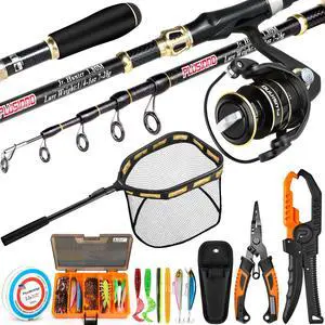 Fishing Gear,Full Fishing Pole kit Include Fishing Rod and Reel Combo, Tackle Box with Fishing Lures, Fishing Accessories, Fishing Pliers,Fishing Gifts for Men with Fishing Tool Kit Fishing Gear,Full Fishing Pole kit Include Fishing Rod and Reel Combo, Tackle Box with Fishing Lures, Fishing Accessories, Fishing Pliers,Fishing Gifts for Men with Fishing Tool Kit