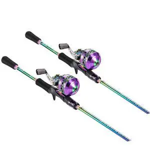 Fishing Reel Rod Combo, Two Pieces Colorful Poratble Light Weight Casting Rod with Spincast Fishing Reel for Freshwater Fishing Reel Rod Combo, Two Pieces Colorful Poratble Light Weight Casting Rod with Spincast Fishing Reel for Freshwater