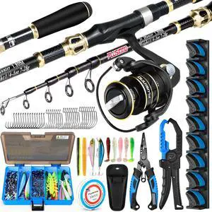 Fishing Gear,Full Fishing Pole kit Include Fishing Rod and Reel Combo, Tackle Box with Fishing Lures, Fishing Accessories, Fishing Pliers,Fishing Gifts for Men with Fishing Tool Kit Fishing Gear,Full Fishing Pole kit Include Fishing Rod and Reel Combo, Tackle Box with Fishing Lures, Fishing Accessories, Fishing Pliers,Fishing Gifts for Men with Fishing Tool Kit